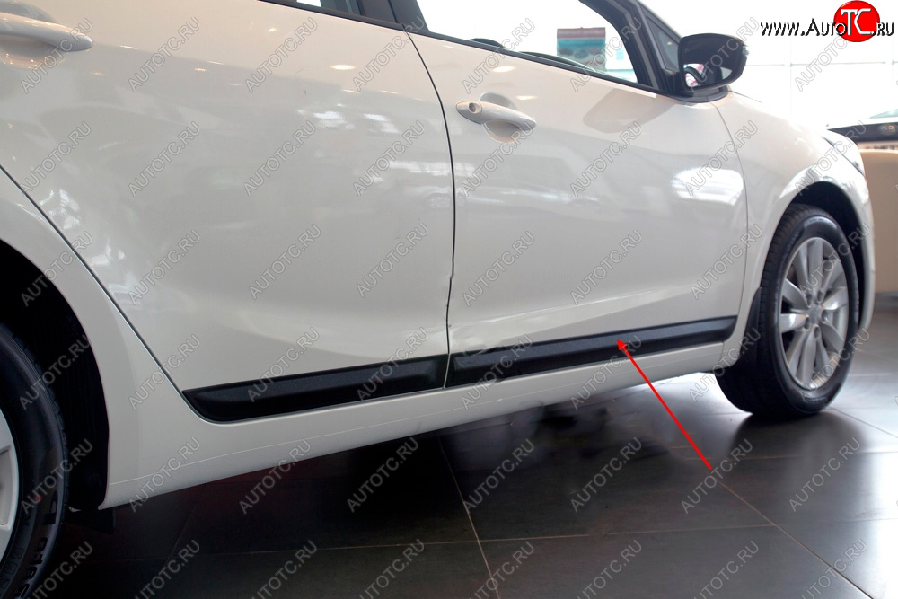 1 029 р. Молдинг двери RA (узкий, передний правый) KIA Cerato 3 YD дорестайлинг седан (2013-2016) (Поверхность шагрень)