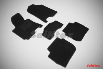 2 499 р. Комплект ворсовых ковриков в салон LUX Seintex  KIA Cerato  3 YD (2013-2016) (Чёрный). Увеличить фотографию 1