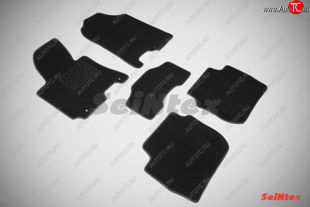 2 499 р. Комплект ворсовых ковриков в салон LUX Seintex  KIA Cerato  3 YD (2013-2016) (Чёрный)