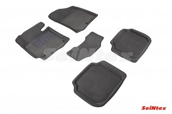 4 599 р. Комплект 3D ковриков в салон (ворсовые / серые) Seintex KIA Cerato 3 YD дорестайлинг седан (2013-2016). Увеличить фотографию 1