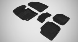 4 599 р. Износостойкие коврики в салон SeiNtex Premium 3D 4 шт. (ворсовые, черные)  KIA Cerato  3 YD (2013-2016). Увеличить фотографию 1