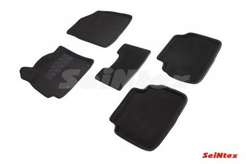 Комплект 3D ковриков в салон (ворсовые / чёрные) Seintex KIA Cerato 4 BD дорестайлинг, хэтчбэк (2018-2021)