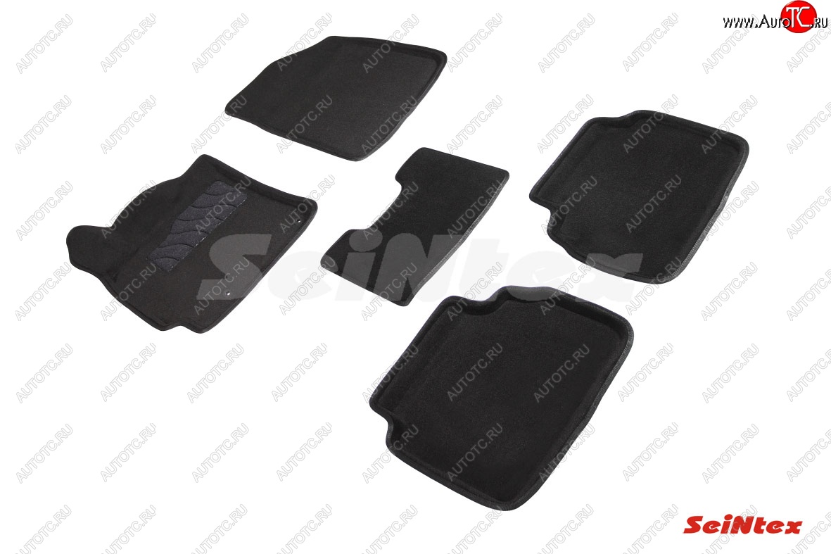 4 999 р. Комплект 3D ковриков в салон (ворсовые / чёрные) Seintex KIA Cerato 4 BD рестайлинг седан (2021-2024)