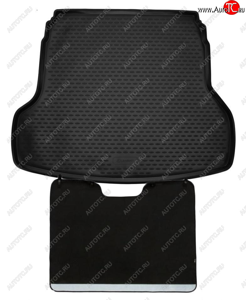 6 249 р. Коврик багажника с функцией защиты бампера Element Standard (полиуретан) KIA Cerato 4 BD дорестайлинг седан (2018-2021) (Черный)