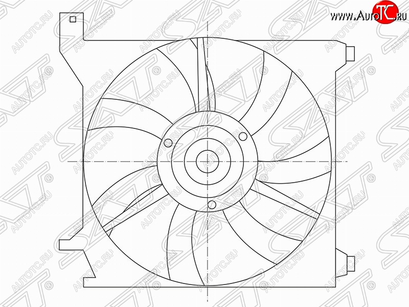 2 699 р. Диффузор радиатора в сборе SAT (1.6 / 2.0) KIA Cerato 1 LD седан дорестайлинг (2003-2007)