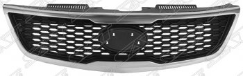 3 899 р. Решётка радиатора SAT (хром молдинг) KIA Cerato 2 TD седан (2008-2013) (Неокрашенная). Увеличить фотографию 2