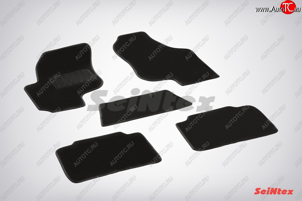 2 499 р. Комплект ворсовых ковриков в салон LUX Seintex KIA Cerato 1 LD седан рестайлинг (2005-2008) (Чёрный)