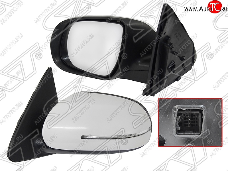 3 699 р. Боковое левое зеркало заднего вида (левое, поворот, 5 контактов) KIA Cerato 2 TD седан (2008-2013) (Неокрашенное)