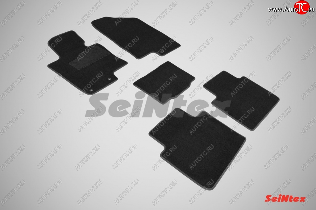 2 699 р. Комплект ворсовых ковриков в салон LUX Seintex KIA Optima 3 TF дорестайлинг седан (2010-2013) (Чёрный)