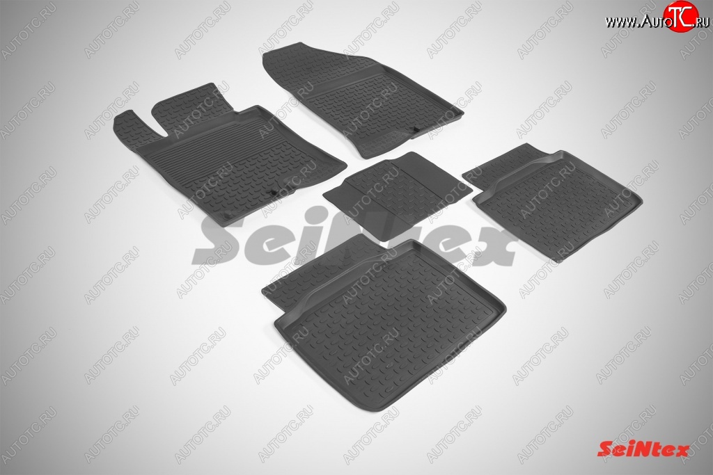 4 599 р. Износостойкие коврики в салон с высоким бортом SeiNtex Premium 4 шт. (резина) KIA Optima 3 TF дорестайлинг седан (2010-2013)
