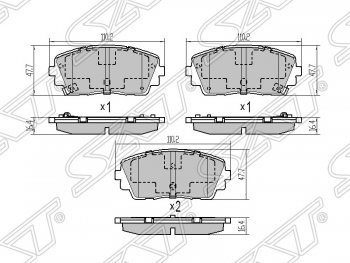 989 р. Колодки тормозные SAT (передние) KIA Picanto 2 TA хэтчбэк 3 дв. дорестайлинг (2011-2015). Увеличить фотографию 1
