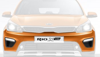 12 699 р. Бампер передний Оригинал (верхняя часть)  KIA Rio  X-line (2017-2021) (Неокрашенный). Увеличить фотографию 1