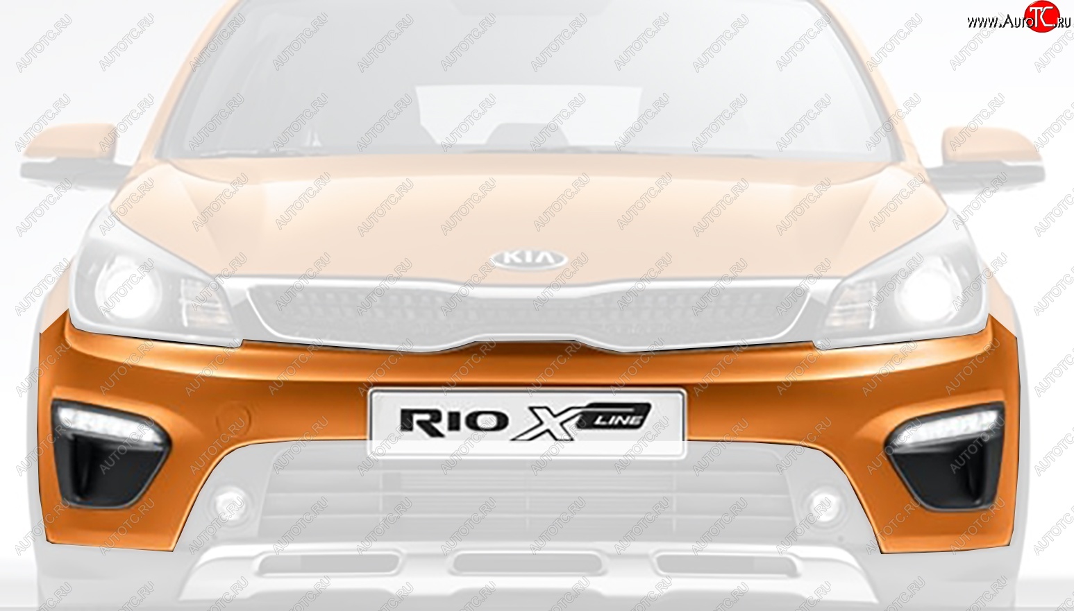 12 499 р. Бампер передний Оригинал (верхняя часть)  KIA Rio  X-line (2017-2021) (Неокрашенный)