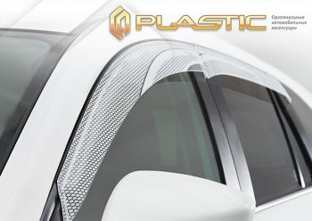 2 079 р. Ветровики дверей CA-Plastic  KIA Rio  X-line (2017-2021) (Серия Art белая, без хром. молдинга). Увеличить фотографию 1