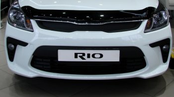 2 879 р. Дефлектор капота SIM KIA Rio 4 FB дорестайлинг седан (2016-2020). Увеличить фотографию 2