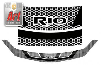 2 349 р. Дефлектор капота на CA-Plastic  KIA Rio  X (2020-2024) (Серия Art графит). Увеличить фотографию 1