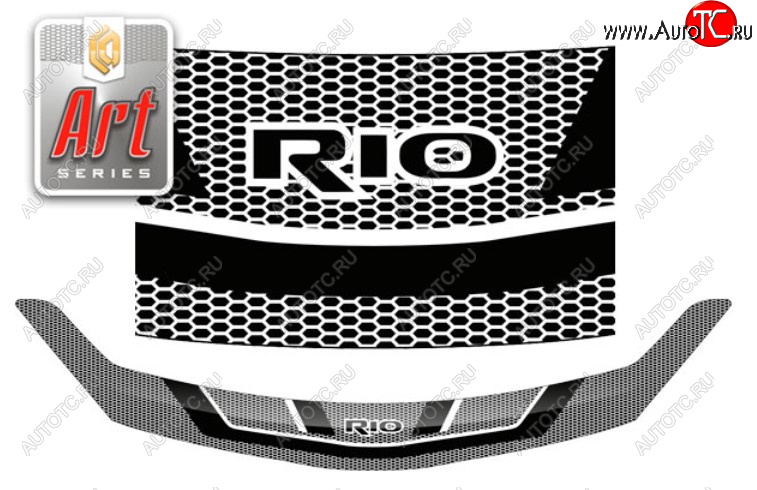 2 349 р. Дефлектор капота на CA-Plastic  KIA Rio  X (2020-2024) (Серия Art графит)