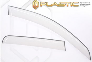 2 059 р. Дефлектора окон на CA-Plastic  KIA Rio  X (2020-2024) (Шелкография белая, Без хром молдинга). Увеличить фотографию 1