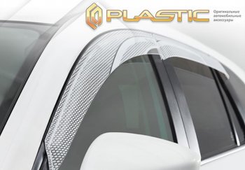 2 349 р. Дефлектора окон на CA-Plastic  KIA Rio  X (2020-2024) (Серия Art белая, Без хром молдинга). Увеличить фотографию 1