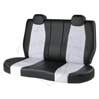 7 799 р. Чехлы для сидений Lord Autofashion Денвер (экокожа)  KIA Rio  4 FB (2016-2024) (Чёрный, вставка белая). Увеличить фотографию 2