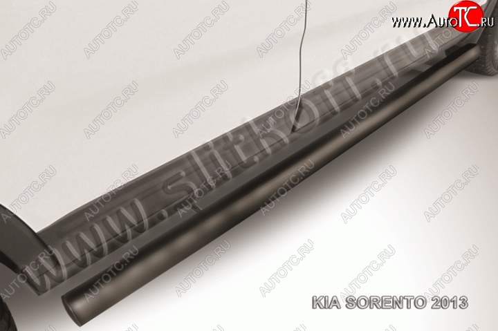 9 399 р. Защита порогов из труб d76 Slitkoff KIA Sorento XM дорестайлинг (2009-2012) (Цвет: серебристый)