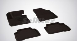 4 999 р. Износостойкие коврики в салон SeiNtex Premium 3D 4 шт. (ворсовые, черные) KIA Sorento XM рестайлинг (2012-2015). Увеличить фотографию 1