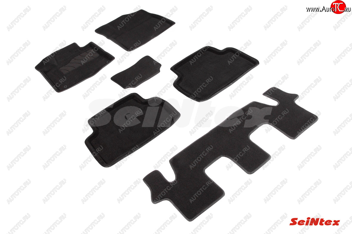 4 999 р. Коврики в салон SEINTEX 3D ВОРС (комплект, 7 мест)  KIA Sorento  MQ4 (2020-2022) (Цвет: черный)