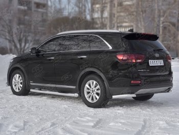 13 899 р. Защита заднего бампера (Ø63 мм уголки, нержавейка) SLITKOFF  KIA Sorento  UM/Prime (2018-2020) рестайлинг. Увеличить фотографию 2