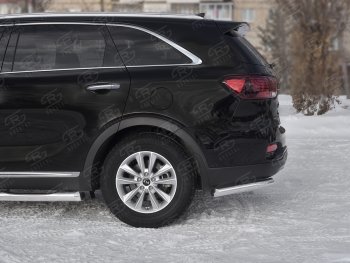 13 899 р. Защита заднего бампера (Ø63 мм уголки, нержавейка) SLITKOFF  KIA Sorento  UM/Prime (2018-2020) рестайлинг. Увеличить фотографию 3