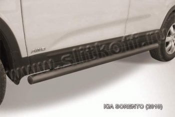 7 999 р. Защита порогов из труб d57 Slitkoff  KIA Sorento  XM (2009-2012) (Цвет: серебристый). Увеличить фотографию 1