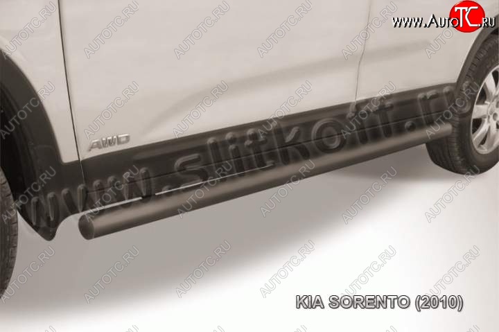7 999 р. Защита порогов из труб d57 Slitkoff  KIA Sorento  XM (2009-2012) (Цвет: серебристый)
