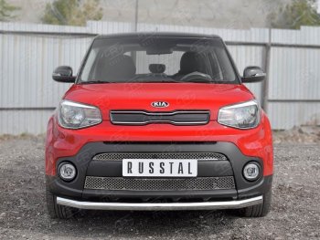 18 299 р. Одинарная защита переднего бампера диаметром 63 мм SLITKOFF KIA Soul PS дорестайлинг (2014-2016). Увеличить фотографию 2