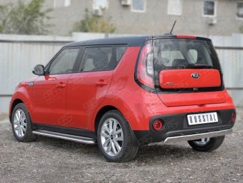 10 349 р. Защита заднего бампера (Ø75x42 мм, нержавейка) Russtal  KIA Soul  2 PS (2014-2016). Увеличить фотографию 3