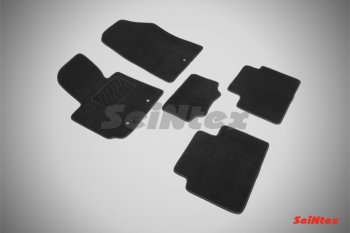 2 599 р. Комплект ворсовых ковриков в салон LUX Seintex  KIA Soul  2 PS (2014-2016) (Чёрный). Увеличить фотографию 1