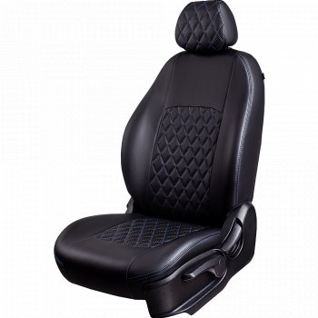 Чехлы для сидений Lord Autofashion Турин Ромб (экокожа, спинка 60/40, подлокотник, 2 П- и 3 Г-образных подголовника) KIA Sportage 4 QL рестайлинг (2018-2022)