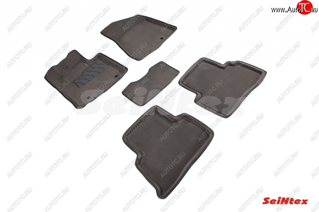 4 299 р. Комплект ворсовых 
 ковриков в салон Seintex (3D)  KIA Sportage  4 QL (2016-2022) (Черный)