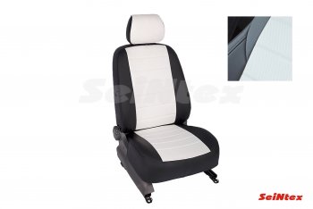 5 199 р. Чехлы для сидений Seintex (экокожа, 40/60)  KIA Sportage  4 QL (2016-2022) (Черный+белый). Увеличить фотографию 1