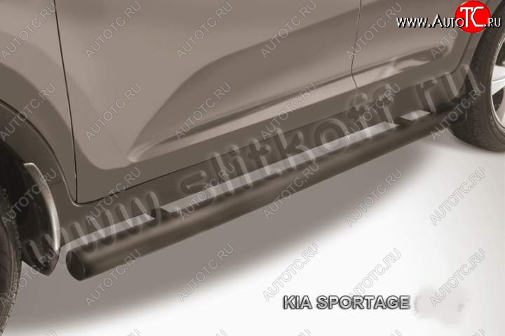 8 349 р. Защита порогов из труб d57 Slitkoff  KIA Sportage  2 JE,KM (2004-2008) (Цвет: серебристый)