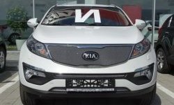 1 159 р. Средняя сетка на бампер (рестайлинг) Russtal (хром)  KIA Sportage  3 SL (2010-2014). Увеличить фотографию 14