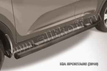 9 199 р. Защита порогов из труб d76 Slitkoff  KIA Sportage  3 SL (2010-2016) (Цвет: серебристый). Увеличить фотографию 1