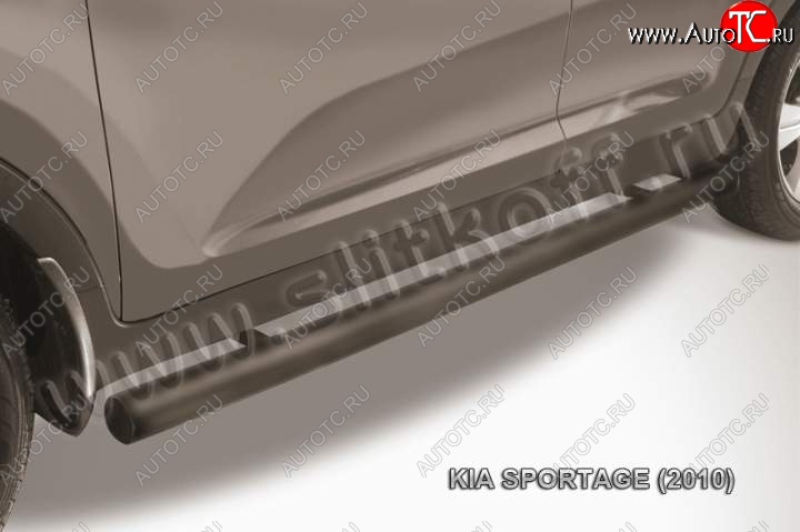 9 199 р. Защита порогов из труб d76 Slitkoff  KIA Sportage  3 SL (2010-2016) (Цвет: серебристый)