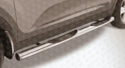 14 649 р. Защита порогов из трубы d76 мм с пластиковыми вставками для ног Slitkoff  KIA Sportage  3 SL (2010-2016) (Нержавейка, Полированная). Увеличить фотографию 1