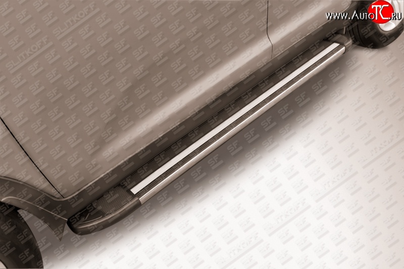 11 299 р. Алюминиевые пороги Slitkoff Luxe Black KIA Sportage 3 SL дорестайлинг (2010-2014)