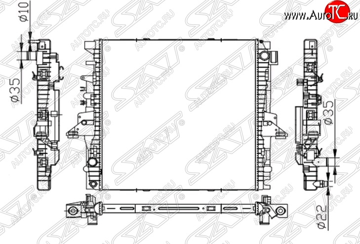 12 499 р. Радиатор двигателя (пластинчатый, 3.0/5.0, МКПП/АКПП) SAT  Land Rover Discovery ( 3 L319,  4 L319) - Range Rover Sport  1 L320
