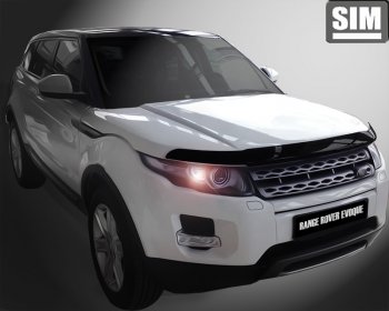 2 699 р. Дефлектор капота SIM Land Rover Range Rover Evoque 1 L538 дорестайлинг 5 дв. (2011-2015). Увеличить фотографию 1