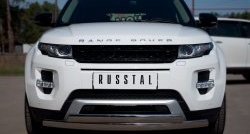 27 649 р. Защита переднего бампера (2 трубыØ75х42 мм, нержавейка) Russtal  Land Rover Range Rover Evoque  1 L538 (2011-2015). Увеличить фотографию 1