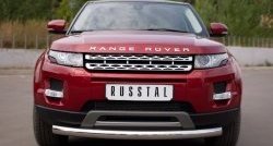 16 849 р. Одинарная защита переднего бампера диаметром 76 мм (Prestige u Pure) Russtal  Land Rover Range Rover Evoque  1 L538 (2011-2015). Увеличить фотографию 1