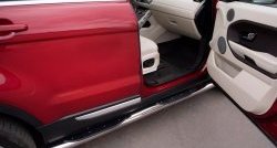 21 749 р. Защита порогов с пластиковыми вставками для ног из круглой трубы диаметром 76 мм (Prestige u Pure) Russtal  Land Rover Range Rover Evoque  1 L538 (2011-2015) (Защита порогов с со скосами на торцах (вариант 1)). Увеличить фотографию 8