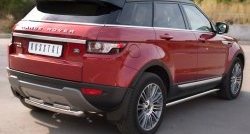 15 599 р. Защита заднего бампера (2 трубы Ø63 и 42 мм, нержавейка, Prestige u Pure) SLITKOFF  Land Rover Range Rover Evoque  1 L538 (2011-2015) дорестайлинг 3 дв., дорестайлинг 5 дв.. Увеличить фотографию 4