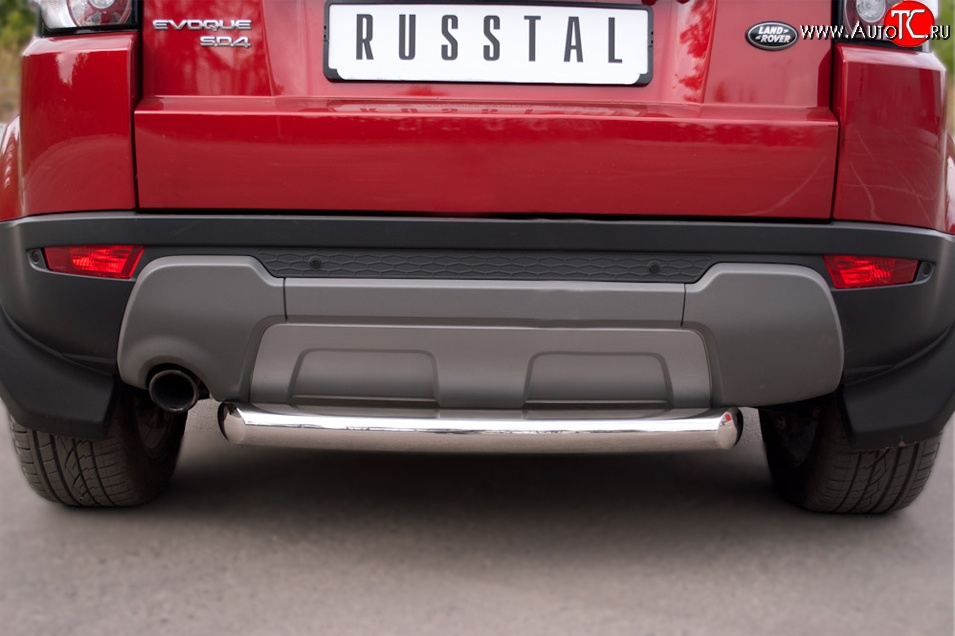 15 999 р. Одинарная защита заднего бампера из трубы диаметром 76 мм (Prestige u Pure) Russtal  Land Rover Range Rover Evoque  1 L538 (2011-2015)